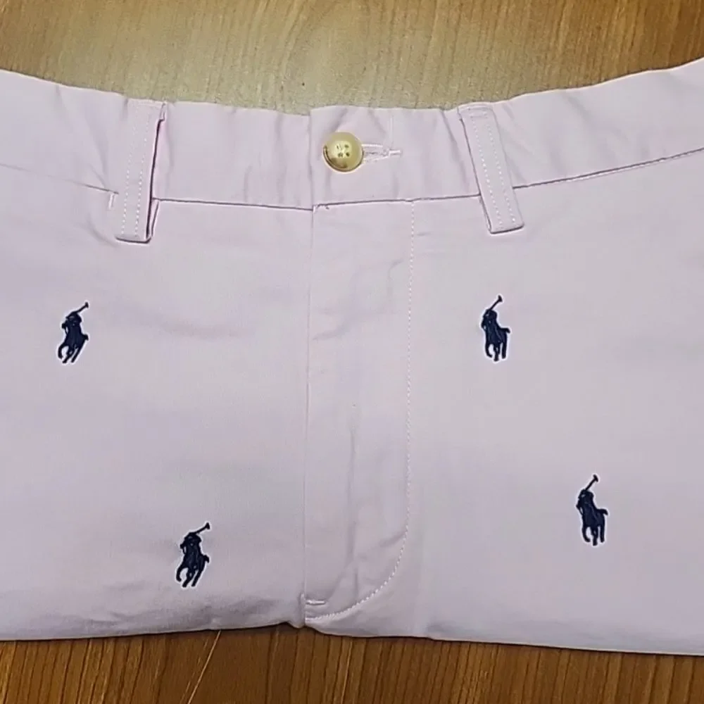 Unisex Polo Ralph Lauren Pony Embroidered Shorts Size 29 Pink/Navy 6